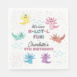 Serviette En Papier Axolotl Kids Cute Salamander Anniversaire