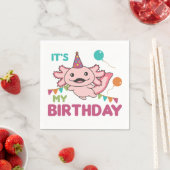 Serviette En Papier Axolotl veut c'est mon anniversaire mignon Axolotl (En situation)