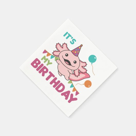 Serviette En Papier Axolotl veut c'est mon anniversaire mignon Axolotl (Coin)