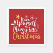 Serviette En Papier Ayez-vous une petite typographie de Noël joyeuse (Devant)