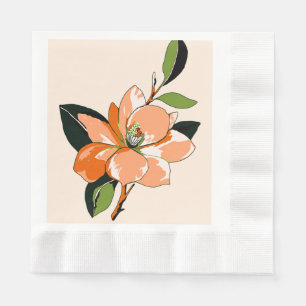 Serviette En Papier Azalée Abricot sur Crème