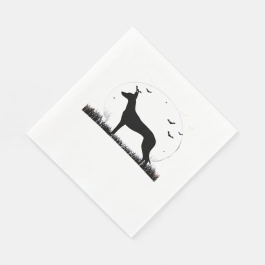 Serviette En Papier Azawakh Chien - Halloween Lune Silhouette Classiqu (Coin)