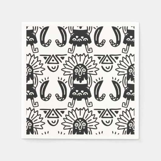 Serviette En Papier Aztec Art - Motif Lizard (Devant)