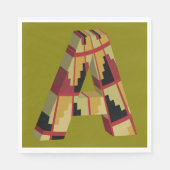 Serviette En Papier Aztec Navajo Pattern Letter A (Devant)