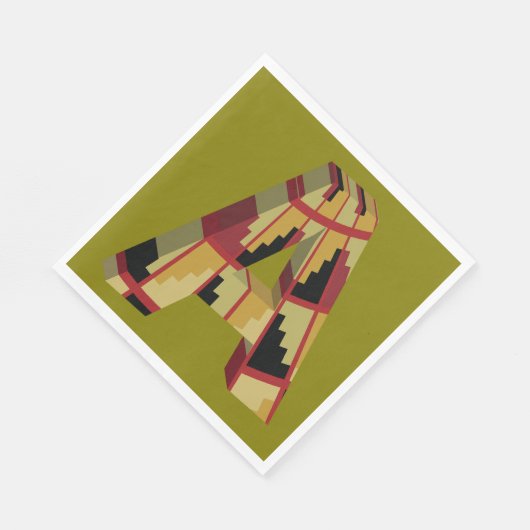 Serviette En Papier Aztec Navajo Pattern Letter A (Coin)