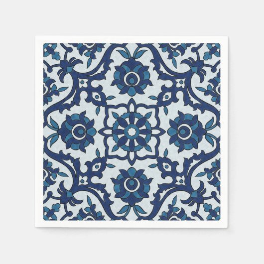 Serviette En Papier Azulejos Floral Carrelage Motif (Devant)