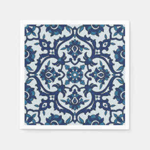 Serviette En Papier Azulejos Floral Carrelage Motif
