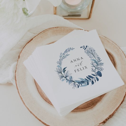 Serviette En Papier Azur sauvage | Mariage de couronne botanique