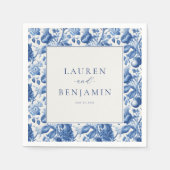 Serviette En Papier Azure Blooms Wedding (Devant)