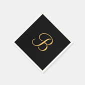 Serviette En Papier B de couleur or sur noir (Coin)