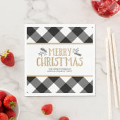 Serviette En Papier B&W Buffalo Check Brown Kraft Joyeux Noël (En situation)