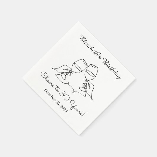 Serviette En Papier B&W moderne à 30 ans Anniversaire Napkin (Coin)
