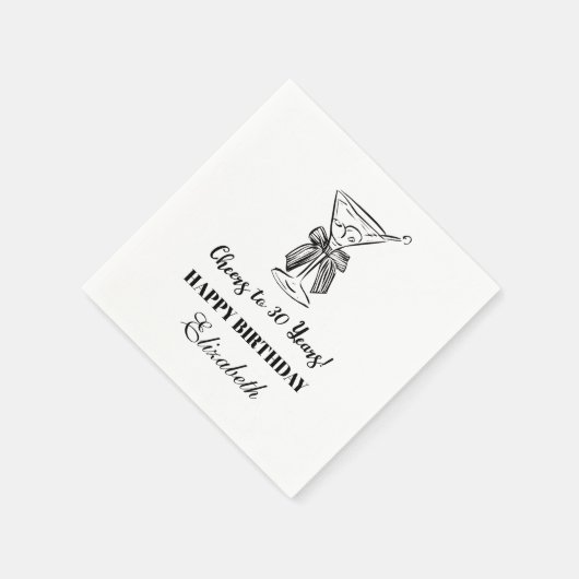 Serviette En Papier B&W moderne à 30 ans Anniversaire Napkin (Coin)