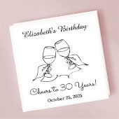 Serviette En Papier B&W moderne à 30 ans Anniversaire Napkin