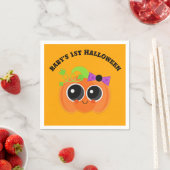 Serviette En Papier Baby 1er Halloween Petit Citrouille (En situation)