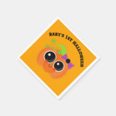 Serviette En Papier Baby 1er Halloween Petit Citrouille (Coin)