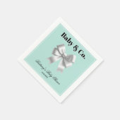 Serviette En Papier Baby and Co. Baby shower bleu Turquoise moderne (Coin)