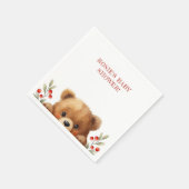 Serviette En Papier Baby Bear And Rowan Berries Baby Shower (Coin)