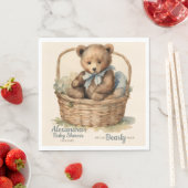 Serviette En Papier Baby Bear Cub Garçons Bearly Wait Baby shower (En situation)