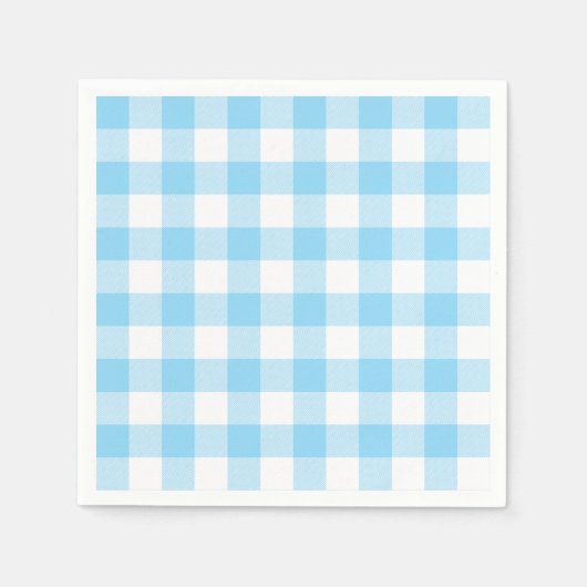 Serviette En Papier Baby Blue and White Buffalo Plaid Gingham (Devant)