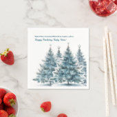 Serviette En Papier Baby Blue Winter Onederland 1er anniversaire fête (En situation)