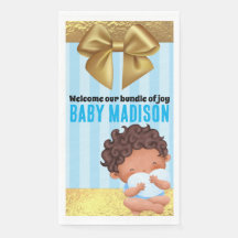 Baby Boy Blue et Gold Babyshower Invitation