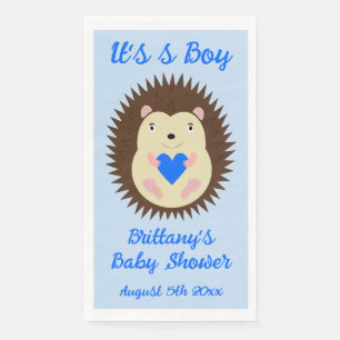 Serviette En Papier Baby Boy Blue Heart Hérisson Baby Shower