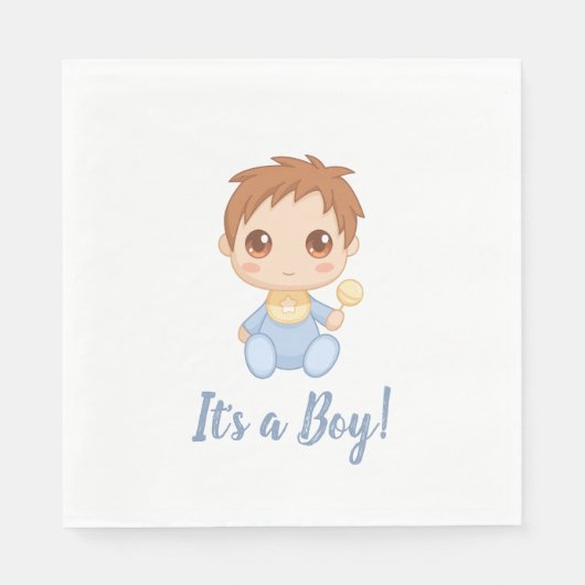 Serviette En Papier Baby Boy Blue Jumpsuit (Devant)