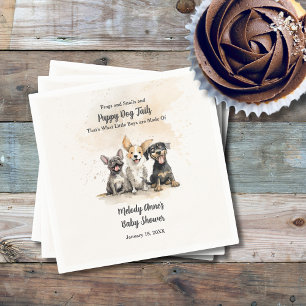 Serviette En Papier Baby Boy Chien Chien Chien Chien Baby shower
