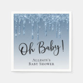 Serviette En Papier Baby Boy Douche Parties scintillant Bleu Personnal (Devant)