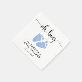 Serviette En Papier Baby Boy Douche Pieds Bleus (Coin)