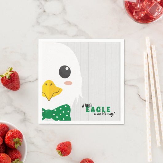 Serviette En Papier Baby Boy Eagle Baby shower vert serviettes (En situation)