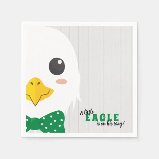 Serviette En Papier Baby Boy Eagle Baby shower vert serviettes (Devant)