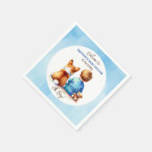 Serviette En Papier Baby Boy et son Baby shower Corgi Puppy (Coin)
