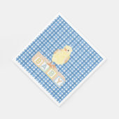 Serviette En Papier Baby Boy Little Chick Blue En vichy (Coin)