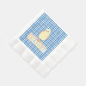 Serviette En Papier Baby Boy Little Chick Blue En vichy (Coin)