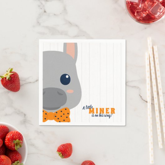 Serviette En Papier Baby Boy Orange Donkey Baby shower (En situation)