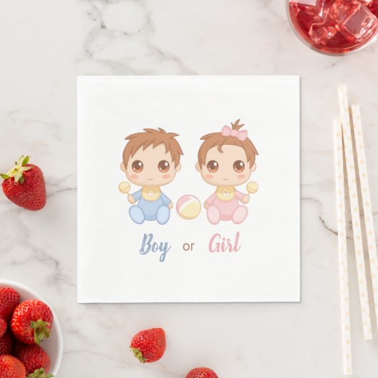 Serviette En Papier Baby Boy ou Girl Genre Reveal Party (En situation)