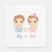Serviette En Papier Baby Boy ou Girl Genre Reveal Party (Devant)
