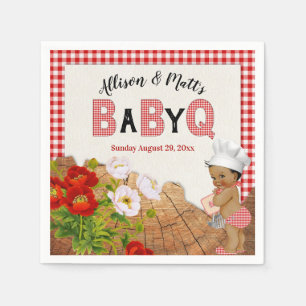 Serviette En Papier Baby Boy Shower Red En vichy Baby Q Barbeque
