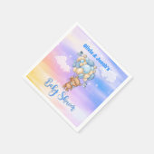 Serviette En Papier Baby Boy Teddy Bear Baby shower bleu (Coin)
