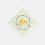 Serviette En Papier Baby Chick And Pastel Willow Wreath Easter (Coin)