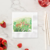 Serviette En Papier Baby Deer - Fawns in Tall Grass Illustration (En situation)