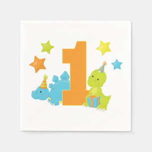 Serviette En Papier Baby Dinosaur 1er anniversaire
