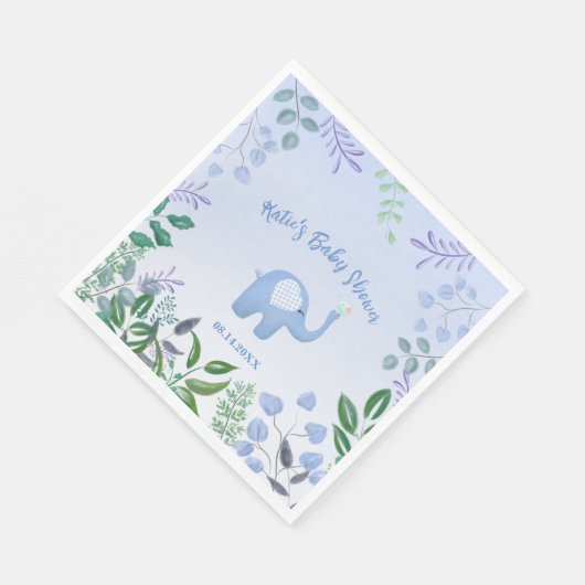 Serviette En Papier Baby Elephant Chanson Baby shower d'oiseaux (Coin)