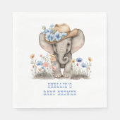 Serviette En Papier Baby Elephant Cowboy Western Boho Fleur sauvage (Devant)