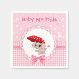 Serviette En Papier Baby Elephant rose Baby Sprinkle Party Napkin