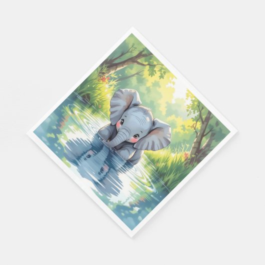Serviette En Papier Baby Elephant Thème | Fête d'anniversaire (Coin)