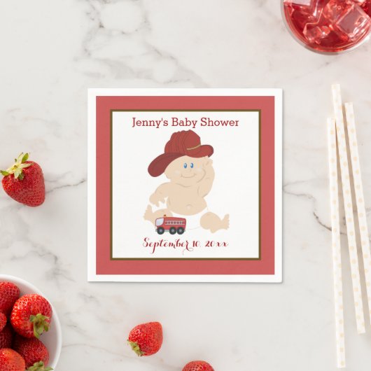 Serviette En Papier Baby Firefighter Customisé serviettes (En situation)