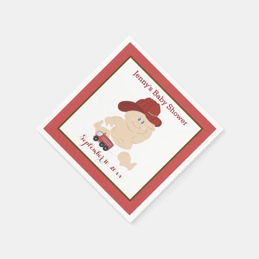 Serviette En Papier Baby Firefighter Customisé serviettes (Coin)